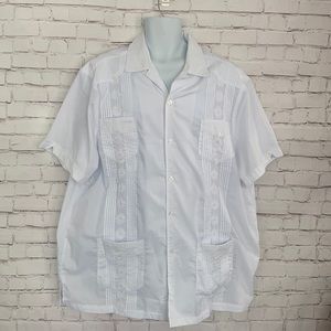 Guayabera white embroidery shirt size 2XL